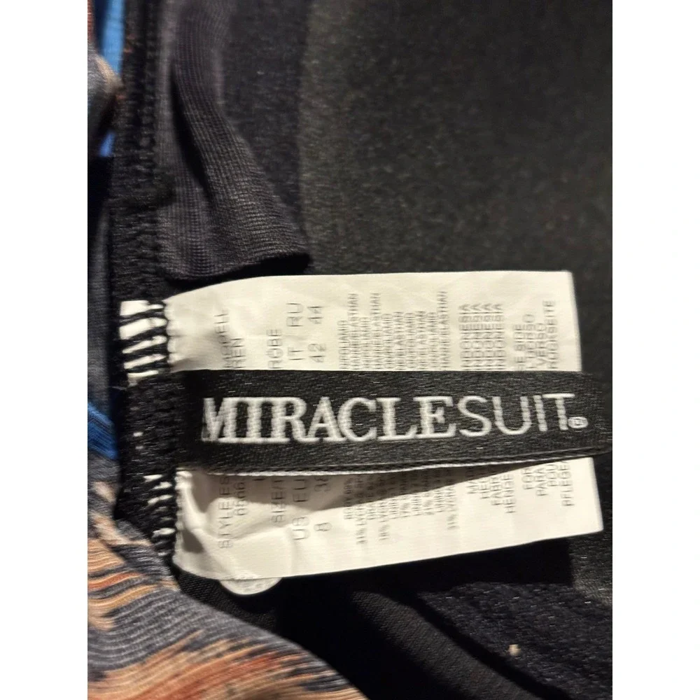NEW! Miraclesuit size 8 Siren One Piece Swimsuit Womens Black Multi STUNNING
